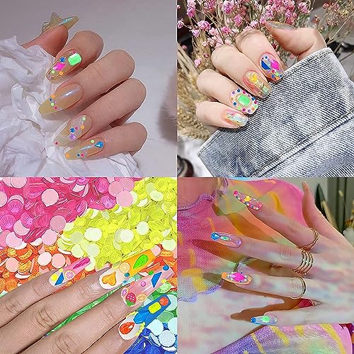 Veronni N1026 Glow In The Dark Nail Rhinestones Kit, Multi Shapes Luminous Neon Ab Crystal, Fluorescent Rhinestones For Nail Art Craft Mix Sizes Nail Gems Nail Art Supplies Accessories (04 Luminous) thumb #2