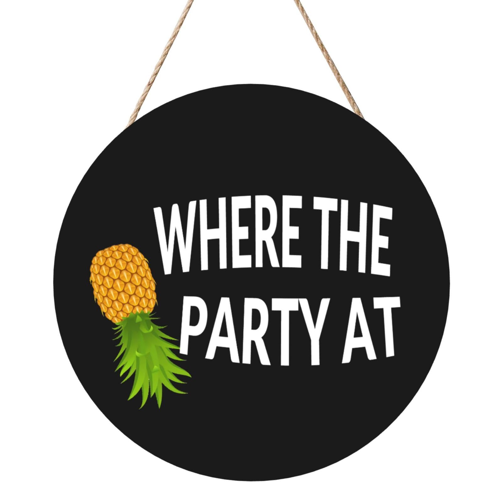 Upside Down Pineapple Funny Swinger Door Signs Plaques Wood Welcome Sign For Front Door Wall Hanging For Home Farmhouse Office Classroom Party Decoration