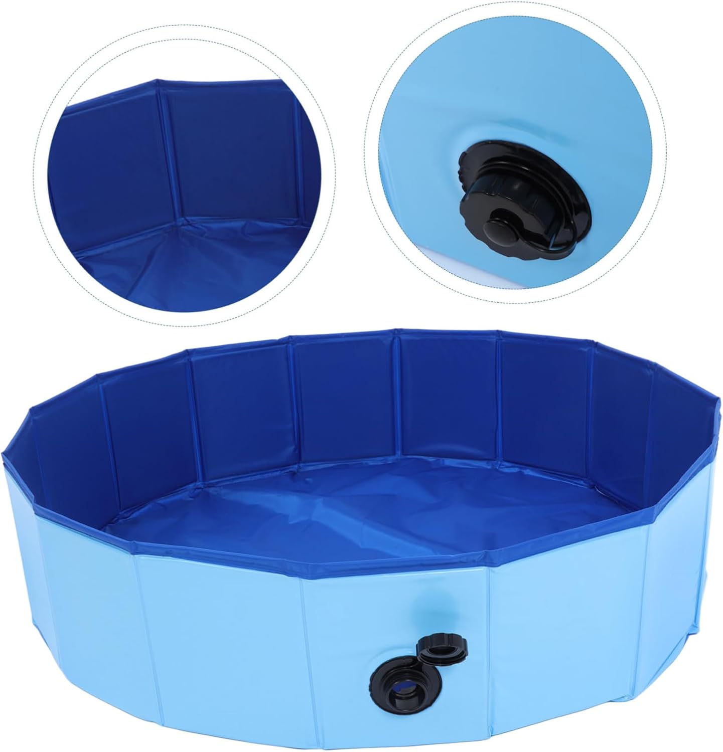 VANZACK Foldable Dog Pool for Large Pets Collapsible Swimming Tub for Dogs Cats and Kids Sturdy Plastic Bathing Pool for Backyard Use Portable and Easy to Store