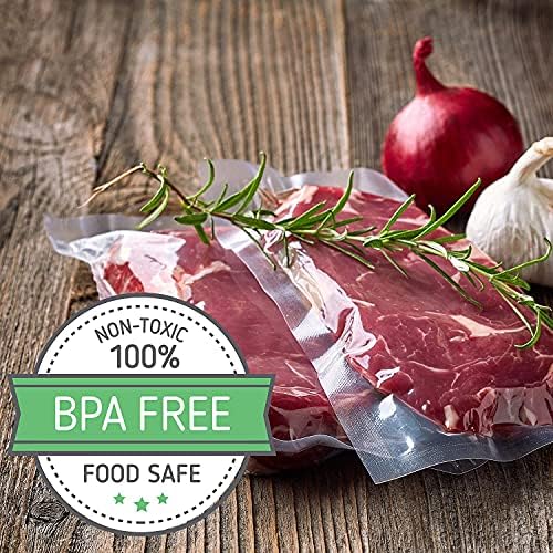 LATERN 100Pcs Vacuum Food Sealer Bags, 20cm x 30cm Thicken Textured Food Storage Bag Pre-cut Easy Tear Notch Sealer Bags Thick Embossed Bags for Sous Vide Cooker and All Vaccum Food Sealer Machines