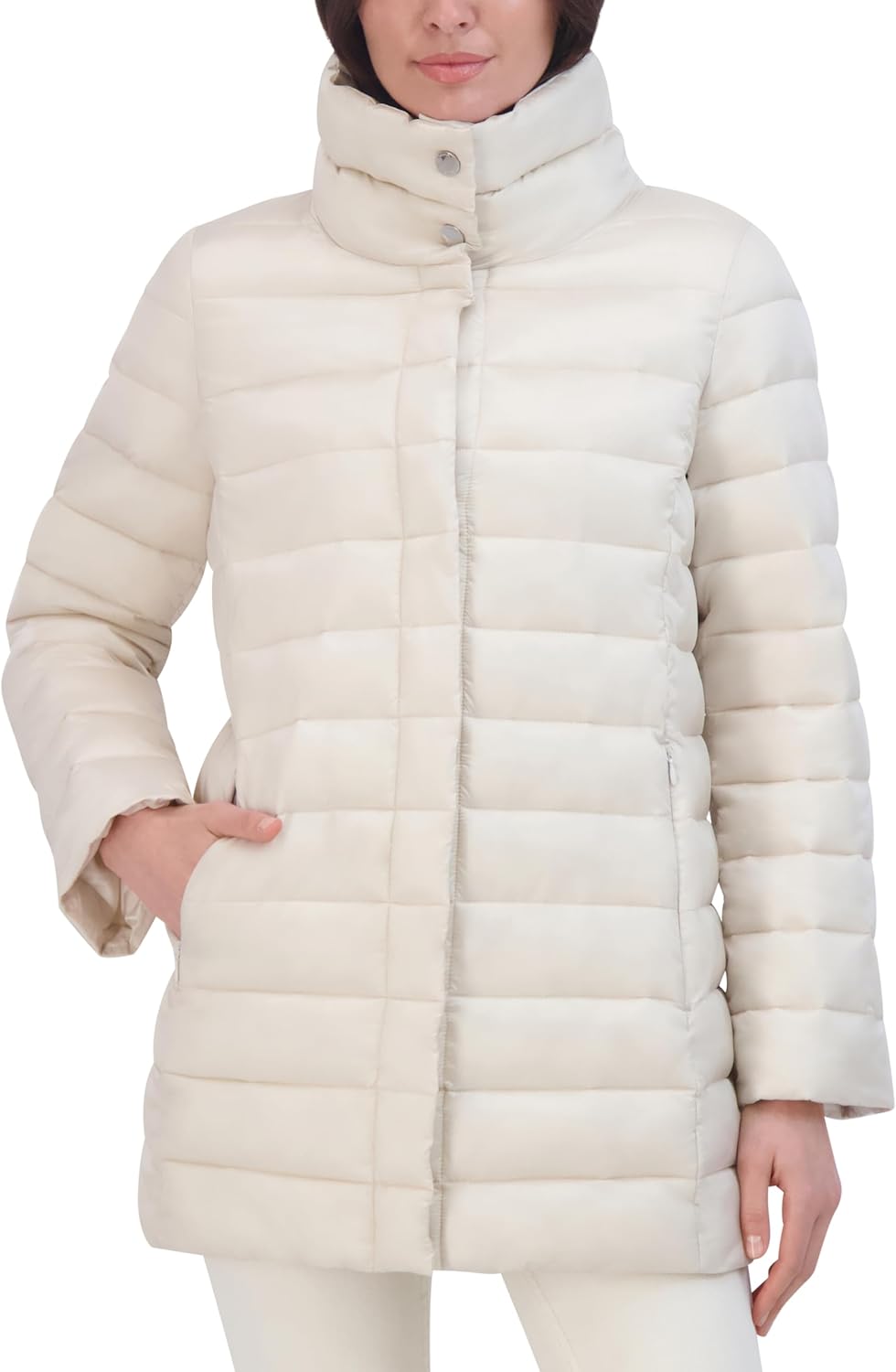 TAHARI Women’s Melody Mid-Length Quilted Puffer Jacket – Winter Essential