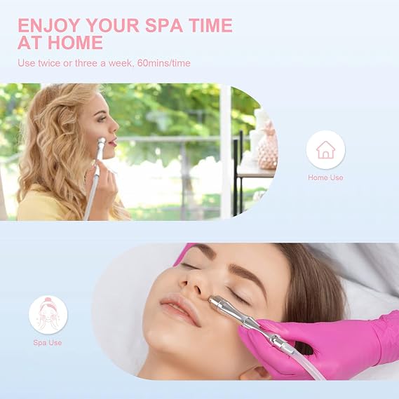 Diamond Microdermabrasion Machine Professional Beauty Face Care Equipment Microdermabrasion Device with Vacuum Spray for Salon Personal Home Use (Strong Suction Power: 65-68 cmhg)