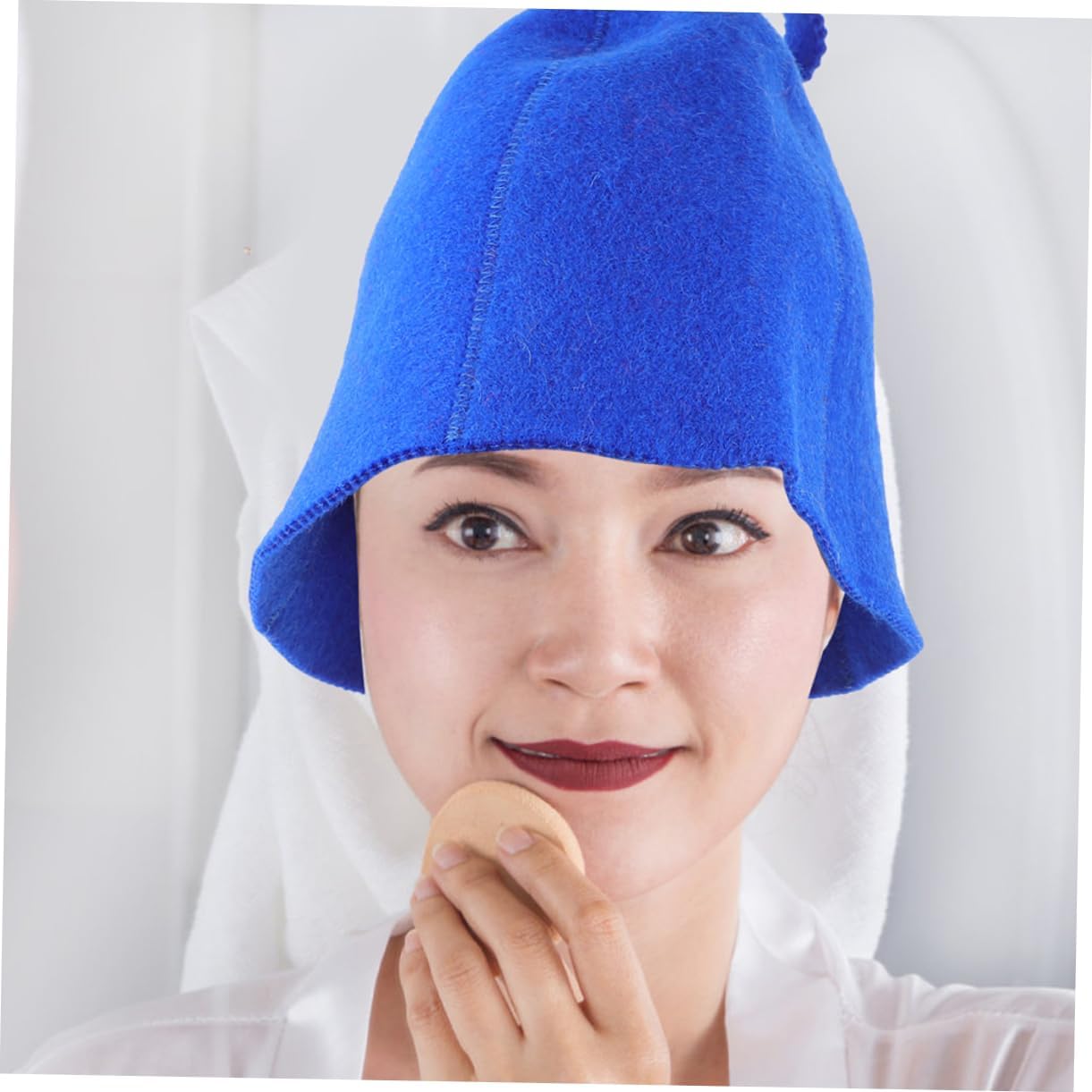 6pcs Women Sauna Hat Breathable Wool Bathing Hat Thick Wool Sauna Cap Quick Drying Bath Accessory