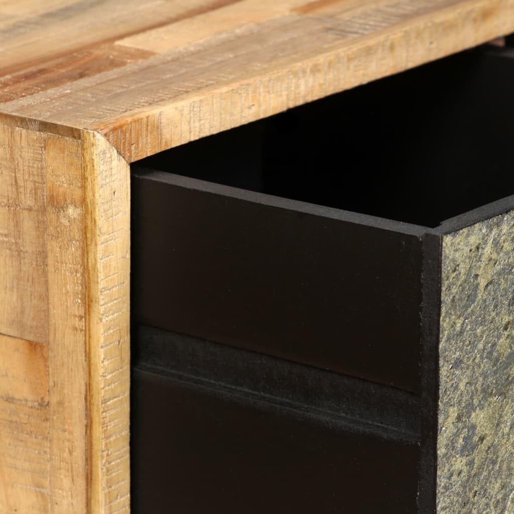 Tavolino da salotto in legno massello teak, 90 x 65 x 40 cm