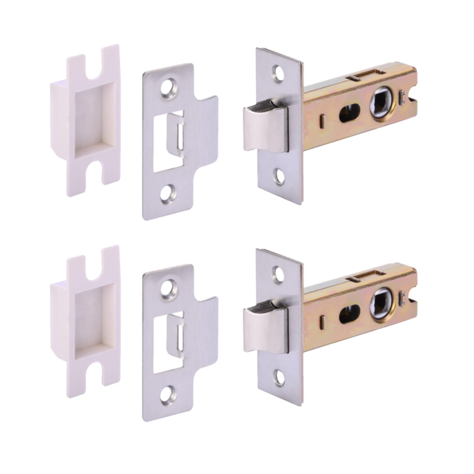 Hunta Satin Stainless Steel Handlezone® 2 Pack 65Mm (2 1/2 Inch) Premium Tubular Mortice Latch, Catch - 45Mm Backset, For Internal Timber Doors