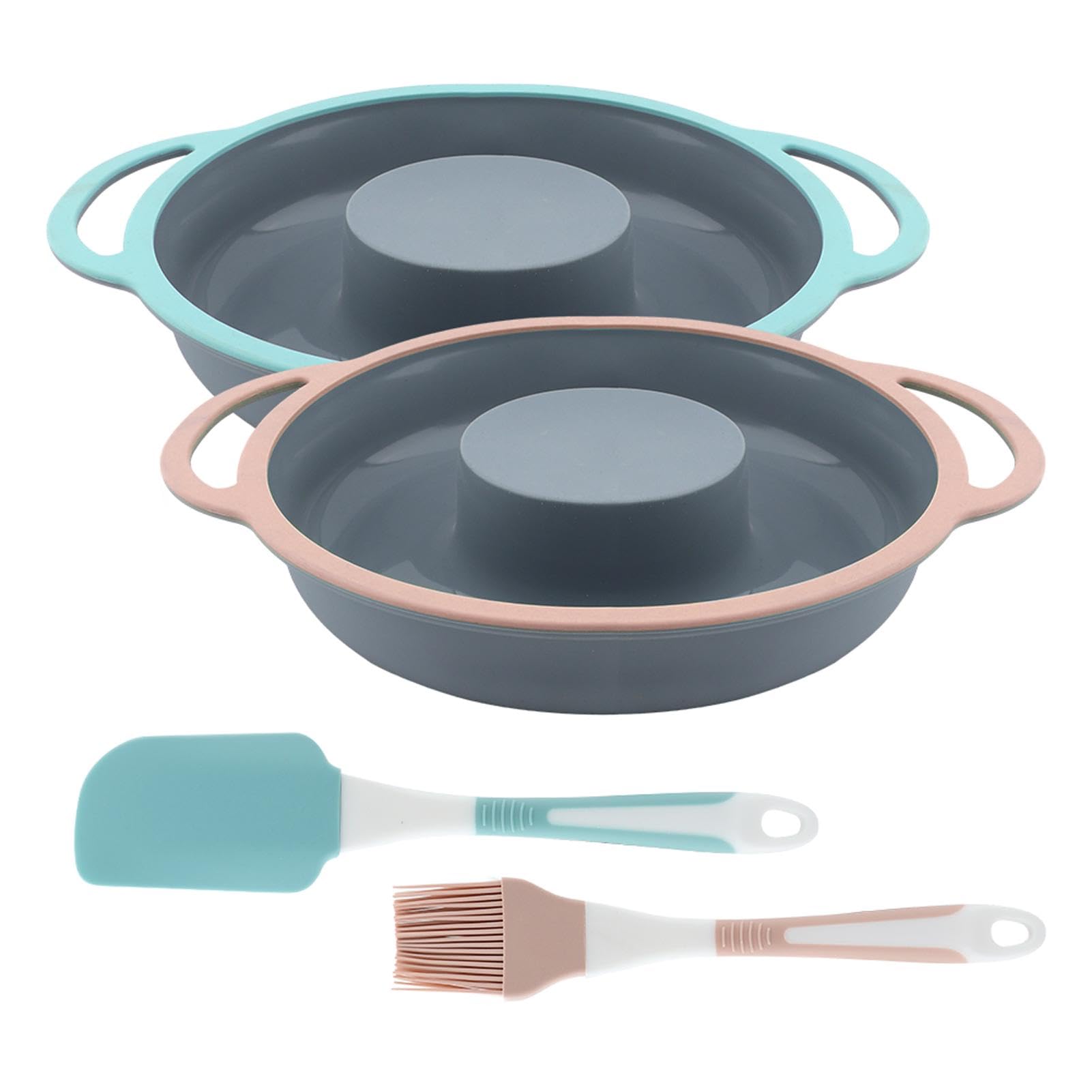 2Pcs Cake Moulds, 10 Inch Non-Stick Silicone Cake Moulds, Oven, Refrigerator and Dishwasher