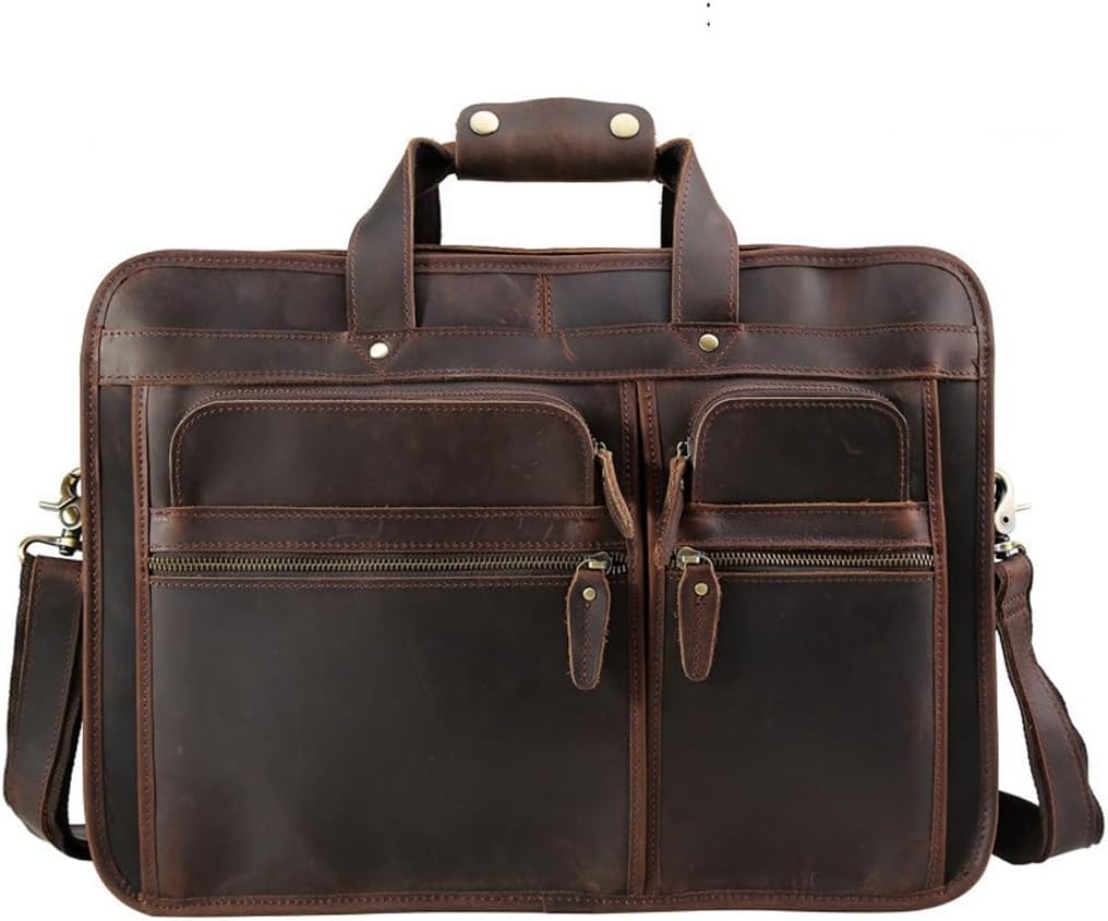 Leather Briefcase for Men,Business Travel Messenger Bag,Large Laptop Work Bag