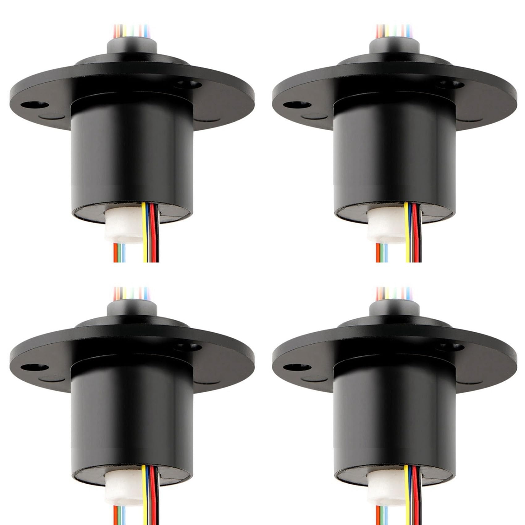 Jnchdghwa Black 4X Hole 5Mm Through Bore Slip Ring 6Ch 2A Collector Ring Joint Conductive Slipring Unlimited Rotary Connector