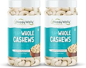 Happwally Natural Premium 200g (Pack of 2) Whole Cashews | Whole Crunchy Cashew | Premium Kaju nuts | Nutritious & Delicious | Gluten Free | Source of Minerals & Vitamins