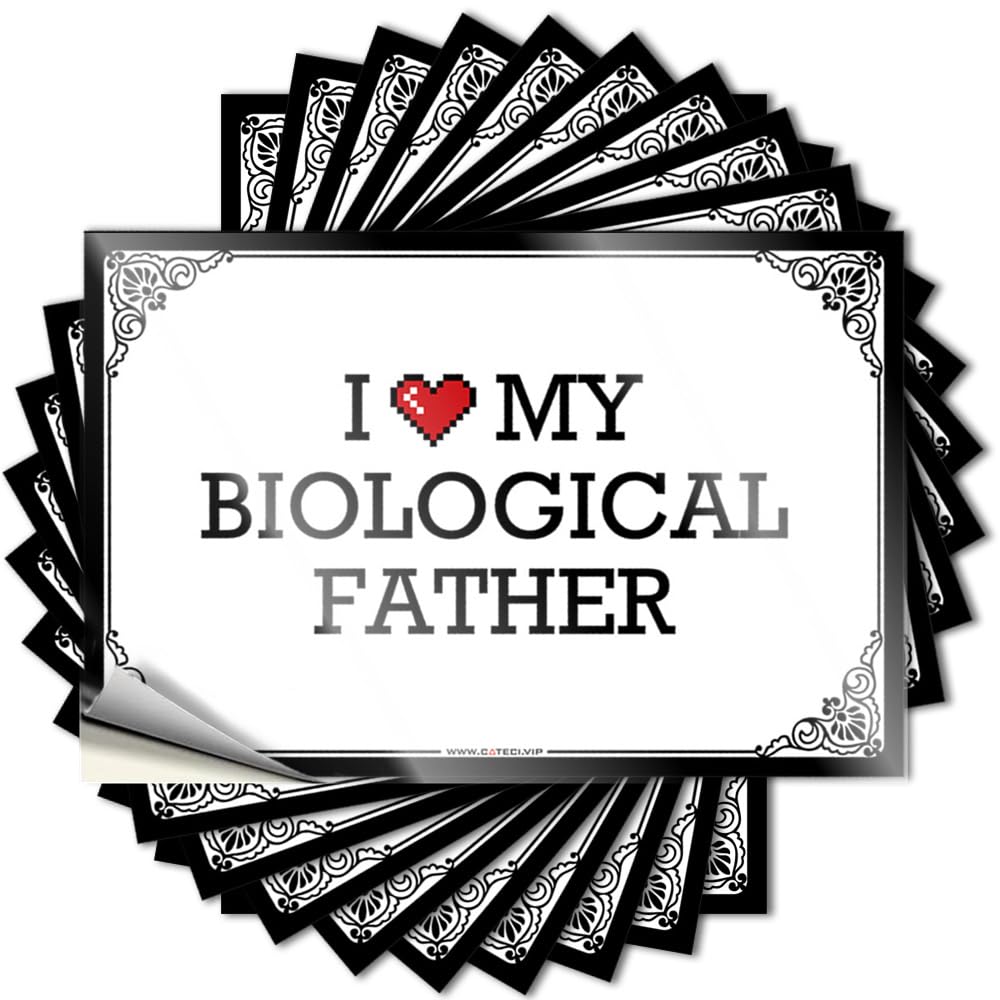 Farmhouse, Lettering Sticker Funny Bottle Quote Stickers, Motivational No Residue Decals for Luggage | Comfort Party Favor Custom I Love My Biological Father(12X18CM)