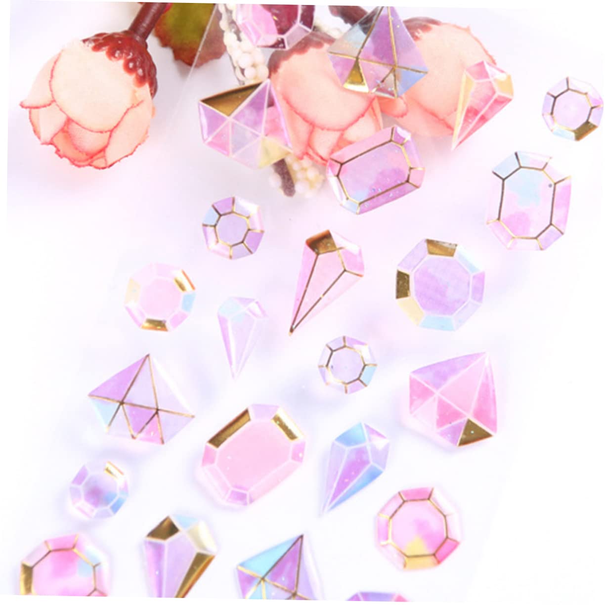 Veemoon 4sheets Crystal Stickers for Scrapbooking Photo Album Decor Mobile Shells of Unique Flatback Rhinestones for Crafts and Journaling