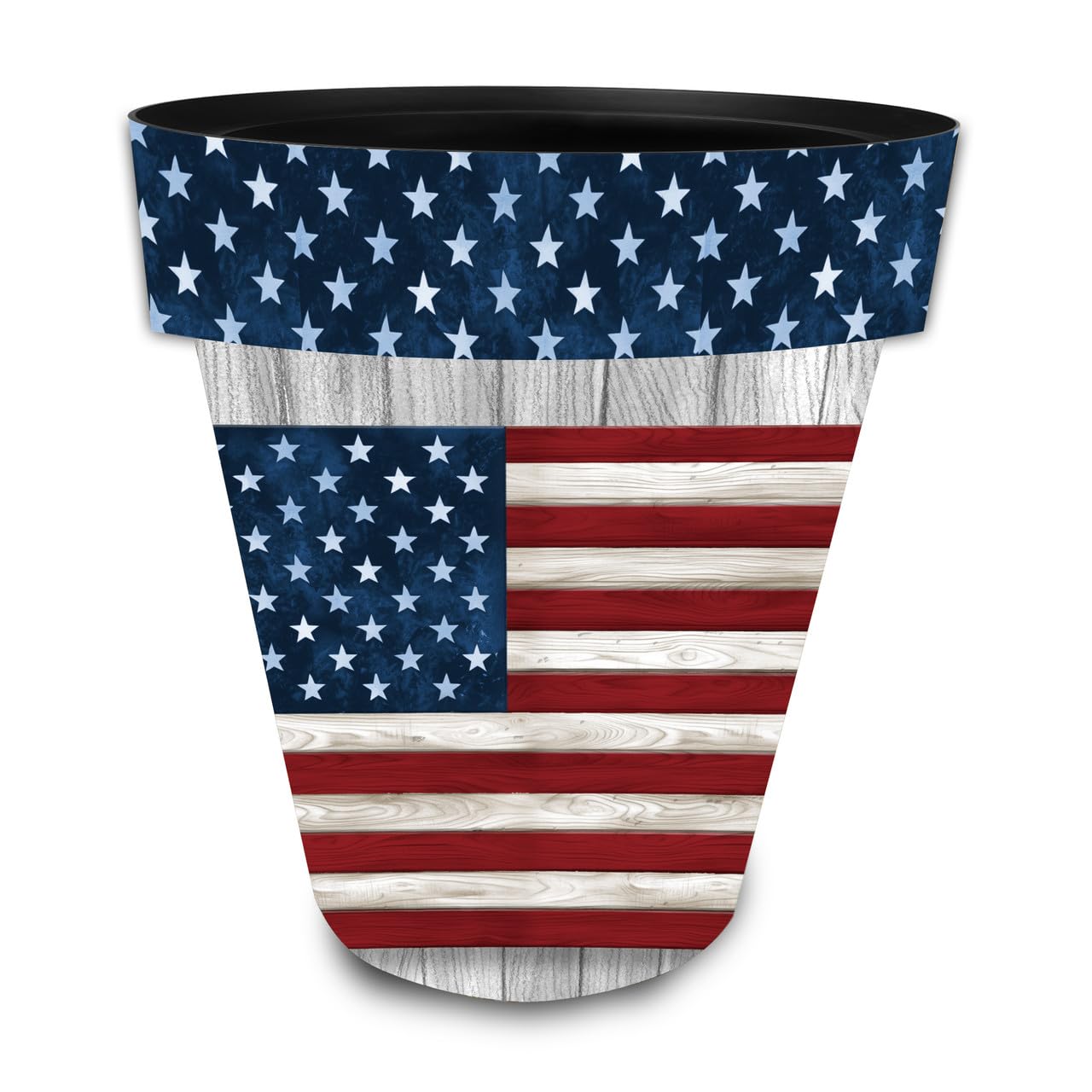 Grand pot de fleurs en bois drapeau américain Briarwood Lane