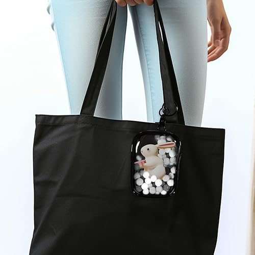 Miniatura 7 de TOYANDONA 2 juegos de bolsas transparentes con llavero portátil para muñecas pequeñas, bolsa de almacenamiento para colgar persianas, caja