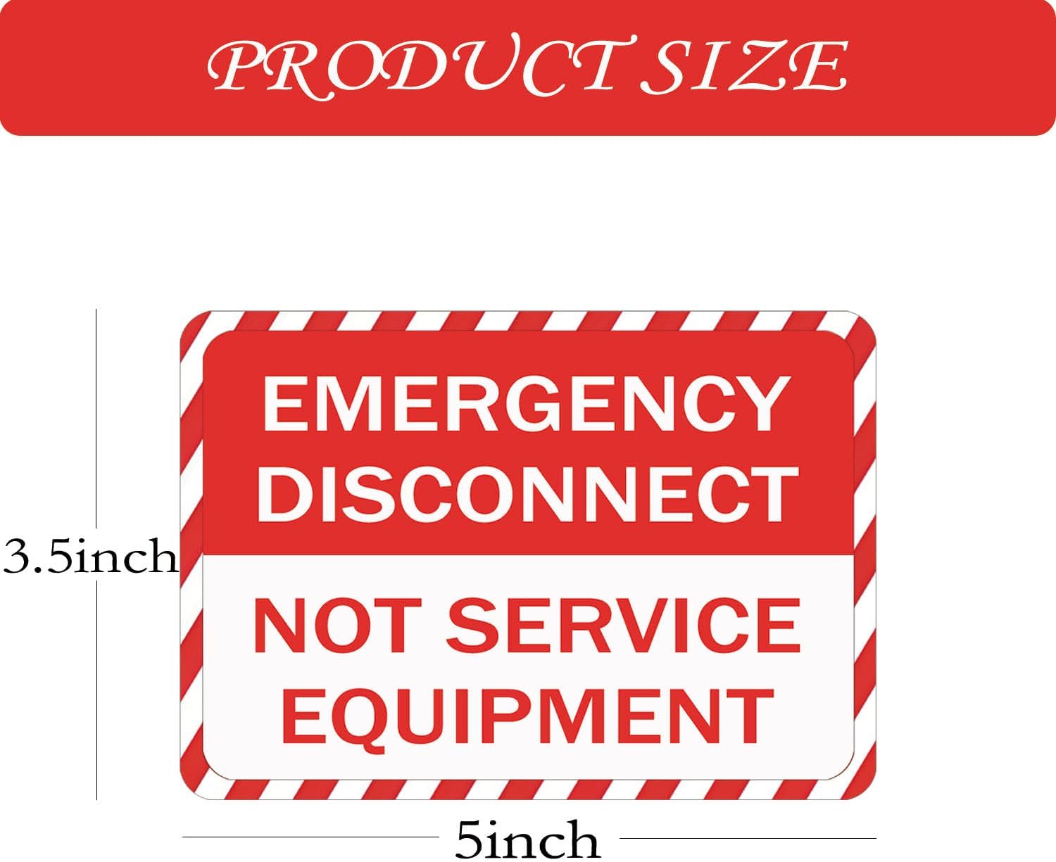 10 Pcs NEC Compliant Emergency Disconnect NOT Service Equipment Labels 5×3.5 inch Notice Danger Stickers for Ultra Durable Electrical
