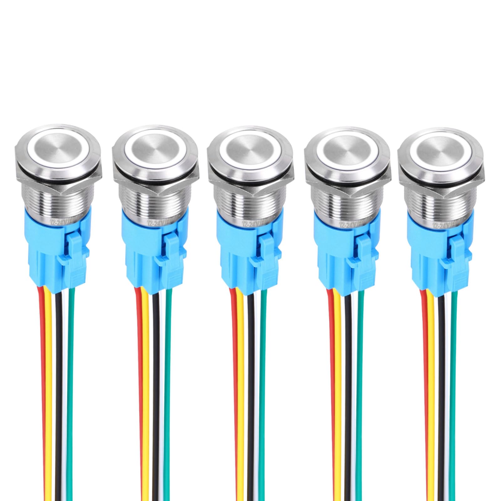 DMiotech 5Pcs 19mm / 3/4" Push Button Switch