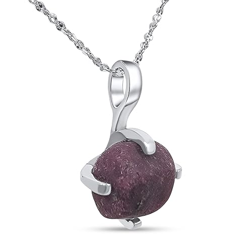 Miniatura 97 de Natural raw smoky quartz pendant chain necklace with white gold over 925 solid sterling silver, birthstone dainty solitaire gift for her, uniquelan