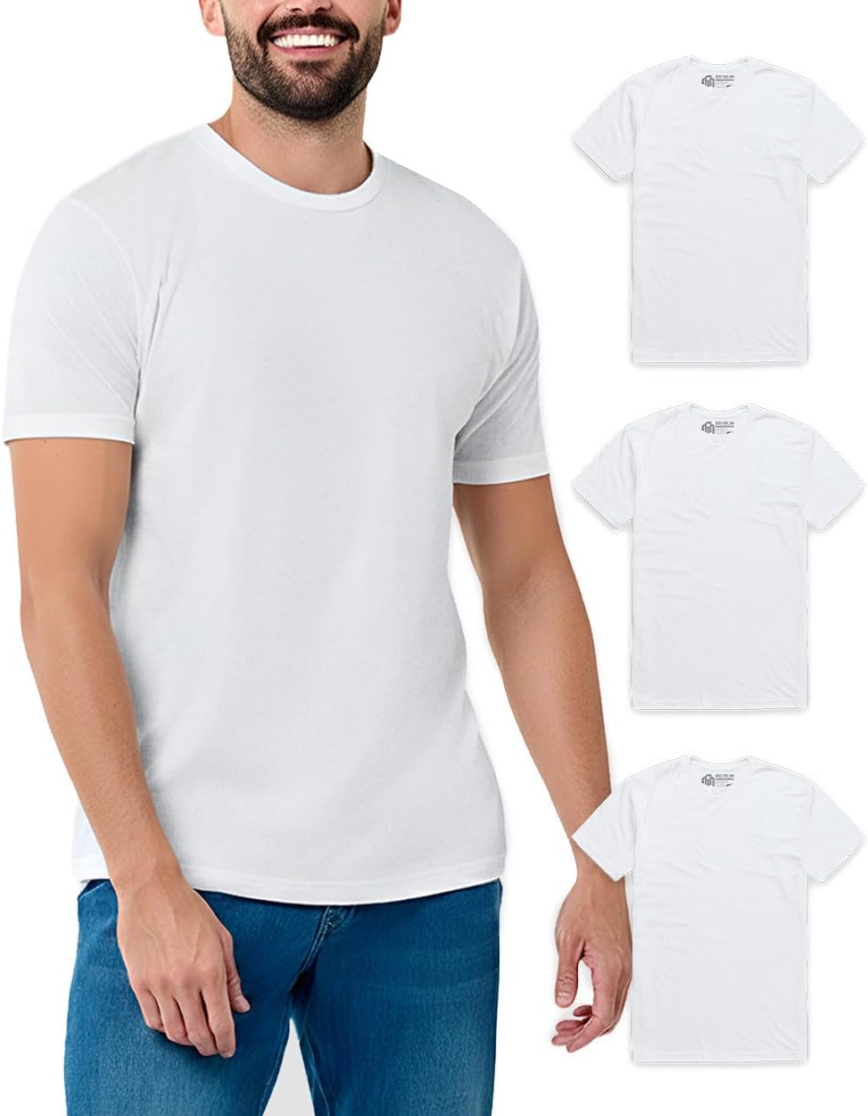 INTO THE AM Men's T-Shirts Soft Cotton Blend Crew Neck Tee S - 4XL Athletic Fit Plain & Logo Basic T-Shirt for Men
