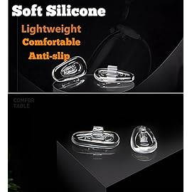 Push-in Glasses Nose Pads,5 Pairs BEHLINE Soft Silicone Eyeglasses Replacement Nose Piece,Anti-Slip Snap-in Nose Bridge Pads Clear Slide on Nose Guards for Eye Glasses Sunglasses(15mm,Teardrop-Shape)