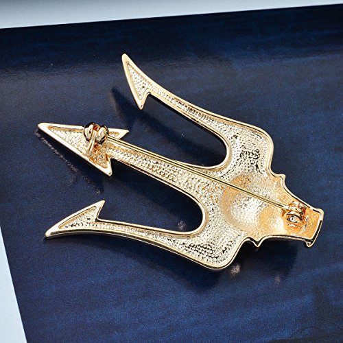 Yybonnie Vintage Gold Carved Trident Stick Pin Brooch Decorative Lapel Collar Pin For Men #TOP7