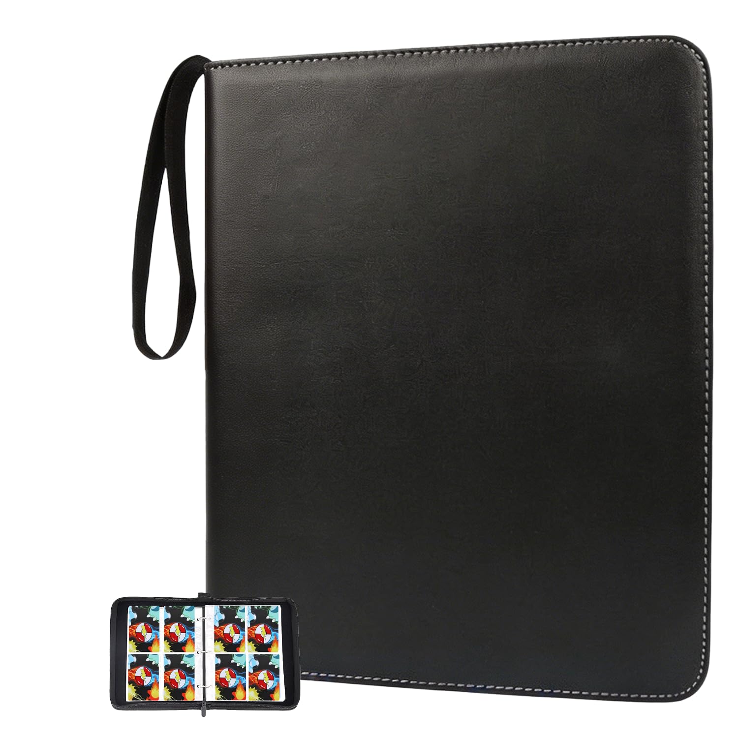 ZHUIYIWIN 4 Pocket Trading Card Binder,400 Pockets Card Binder Folder, PU Leather Card Folder Trading for MTG Sports Baseball TCG Football Basketball Cards (Touch2, 400 Pockets)