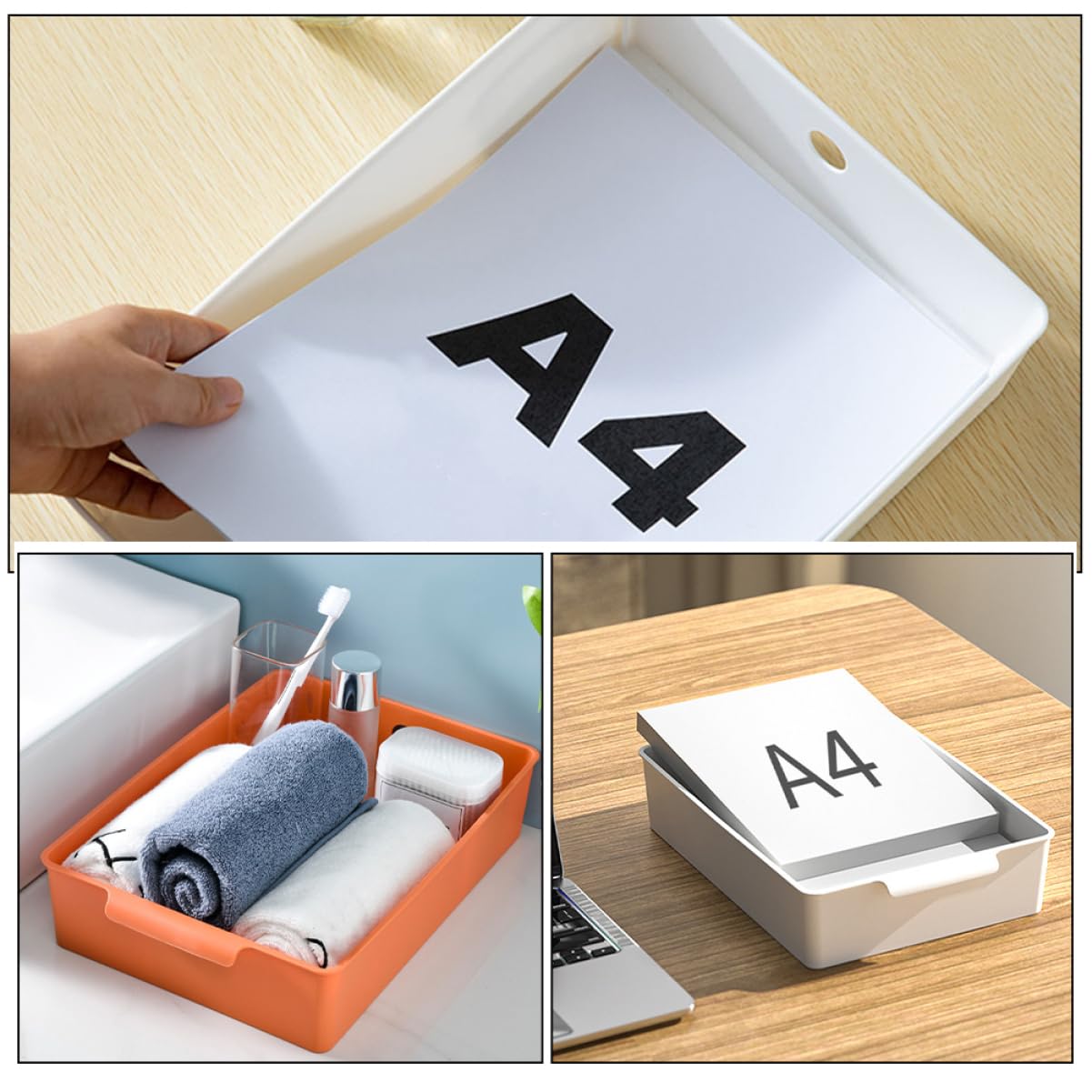 Angoily 4piezas Caja De Almacenamiento De Escritorio Para Organizar y Papelería Para Oficina y Aula Color Surtido