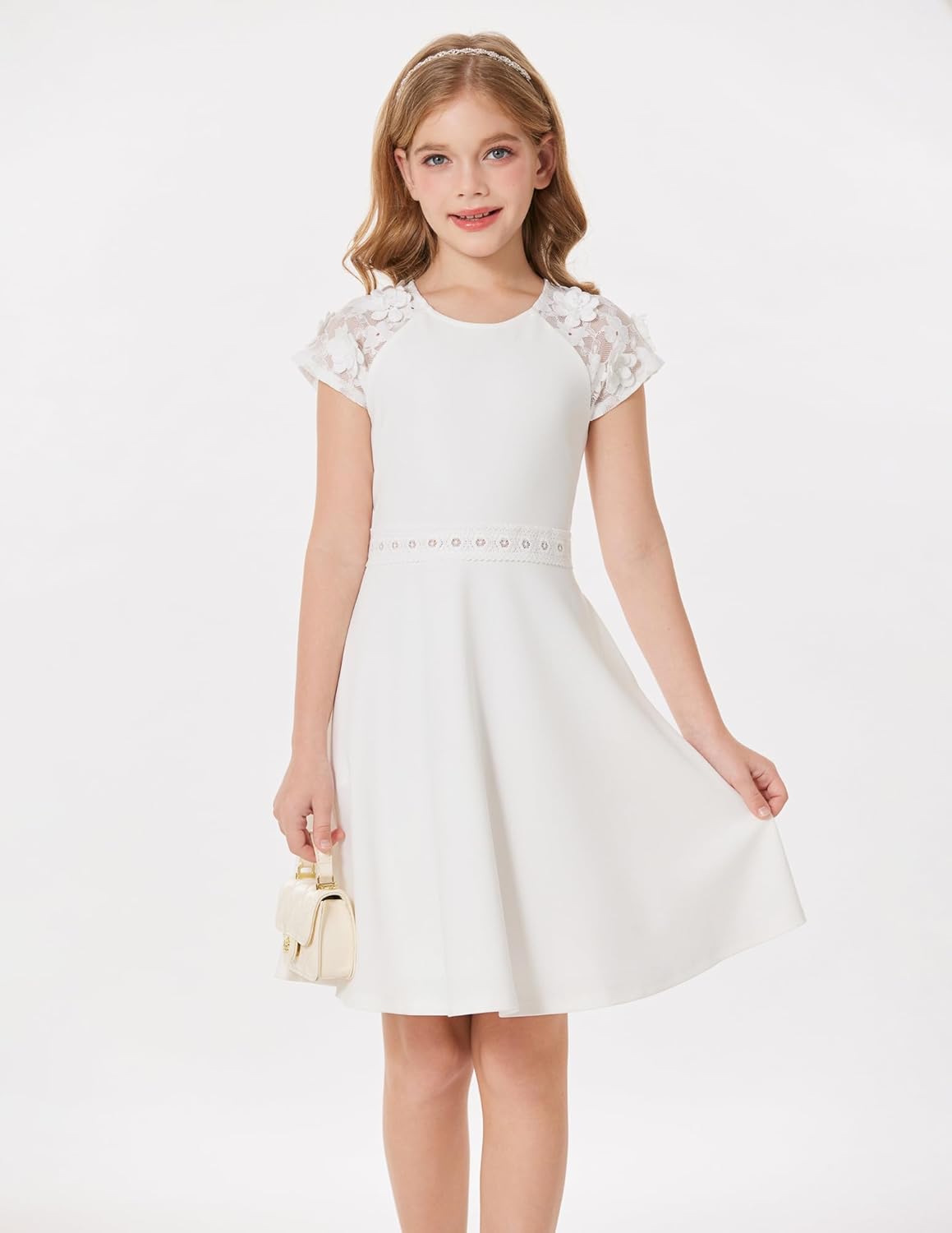 GRACE KARIN Girls' Short Sleeve Formal Dresses Girls Spring Party Dress Girl Summer Casual Dress 6-13 Years - Image 5