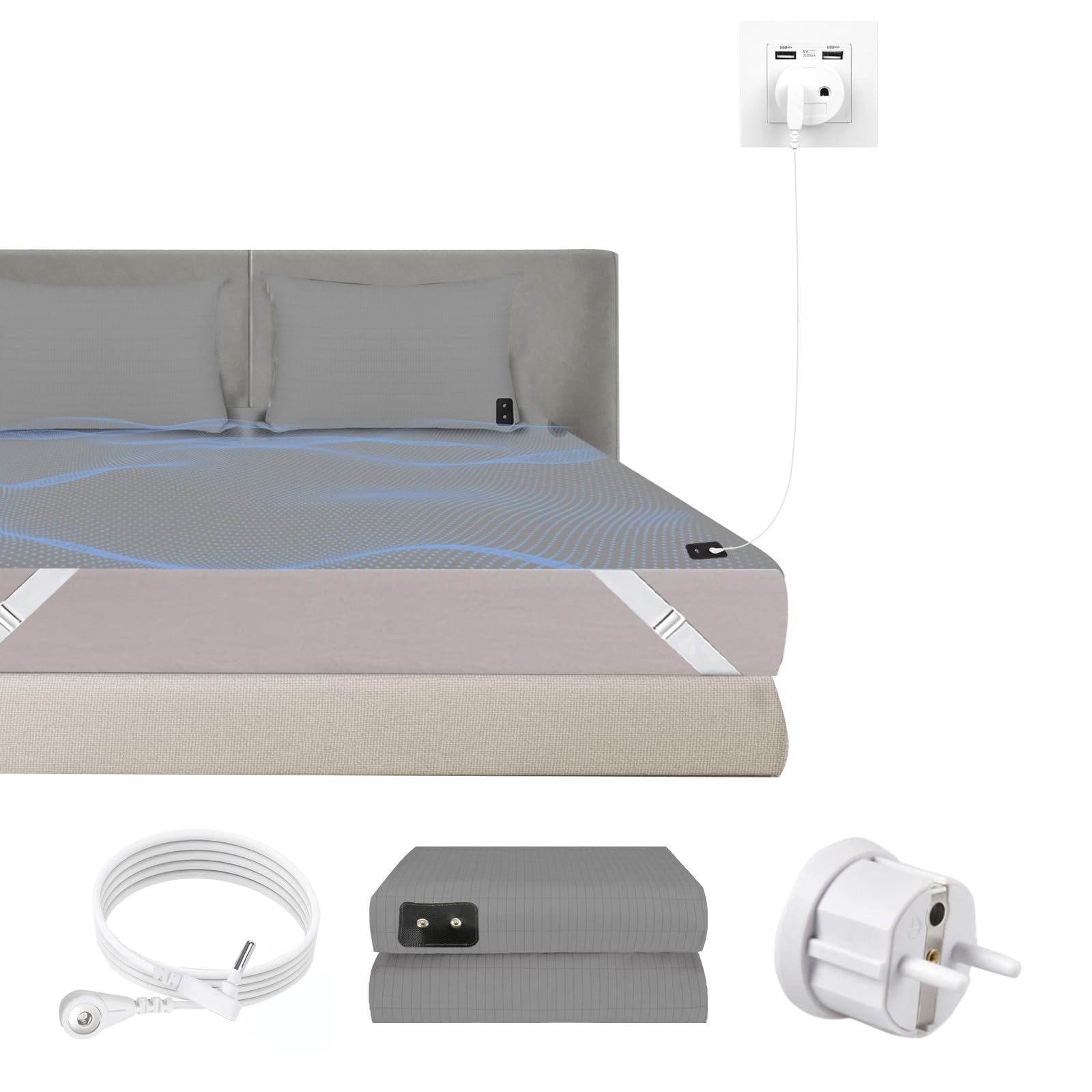 Drap-Tapis de Mise à la Terre Grounding Sheet pour Mieux Dormir