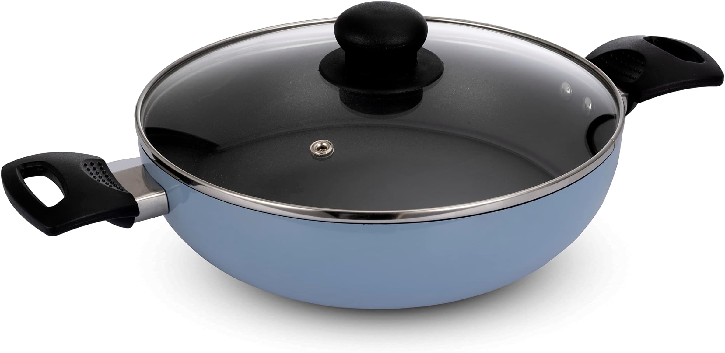 Buy Fackelmann Cologne Range NonStick Aluminium Kadai with Glass Lid