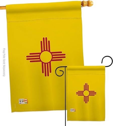 Miniatura 1 de Ornament Collection States New Mexico Garden House Flags Set Regional USA American Territories Republic Country Particular Area Small Decorative