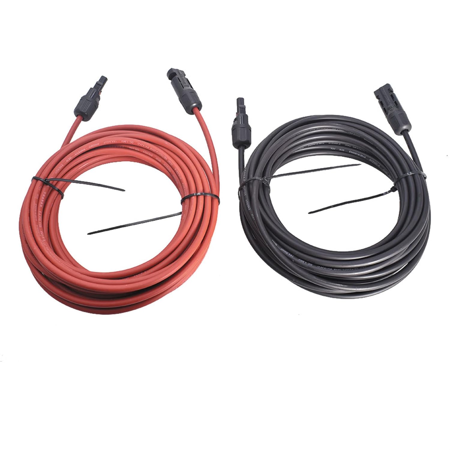 kimllier 1 Pair of 30FT Black + Red Solar Panel Extension Cable Wire Connector 12AWG 2.5 Square Millimetre