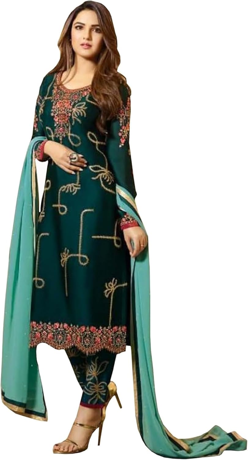 Pakistani Stylish Women's Wear Shalwar Kameez Suits Indian Designer Embroidery Worked Trouser Pant Dress