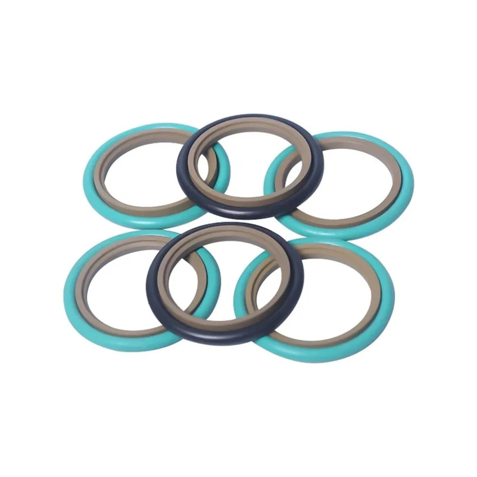 Uszczelnienie stopniowe FKM STd-uszczelka olejowa złącza obrotowego z pierścieniem PTFE i pierścieniem O-ring FKM do zastosowań hydraulicznych, 1 szt.(6.8mm)