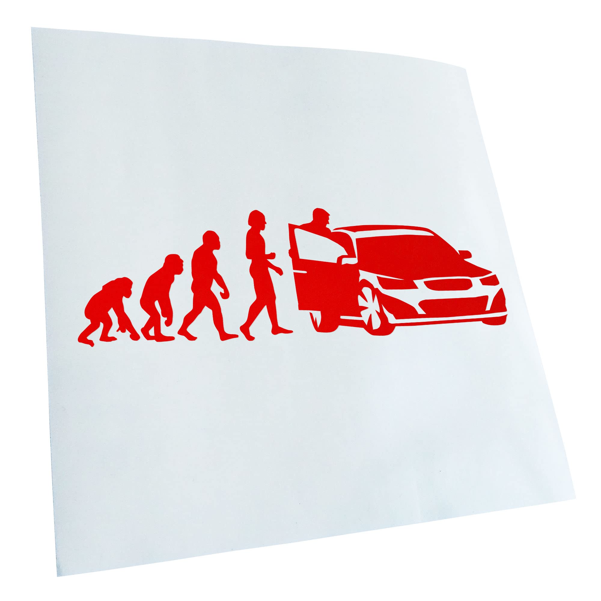 Kiwistar - Car Sticker - Red - 30 x 9 cm Evolution Motorist - Rear Window Car Sticker Weatherproof for Car Truck Moped Truck - Sticker Exterior Self-Adhesive Tuning Accessories for Window Vehicle