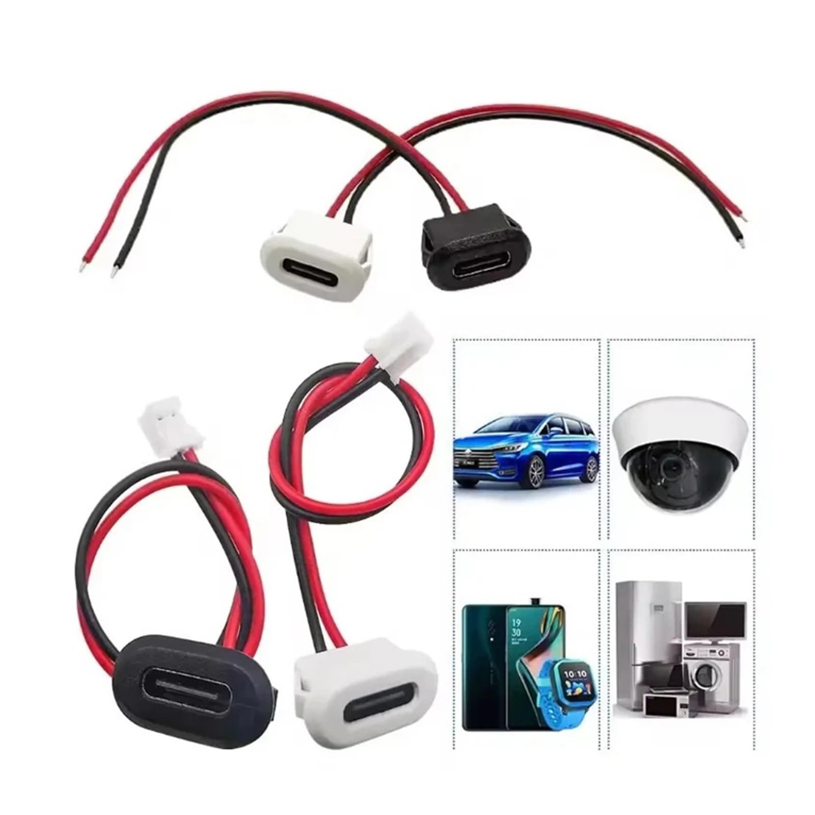 Złącze USB C żeńskie gniazdo 3 A Fast Charging Port Connector with Clip Mount (5 szt.)