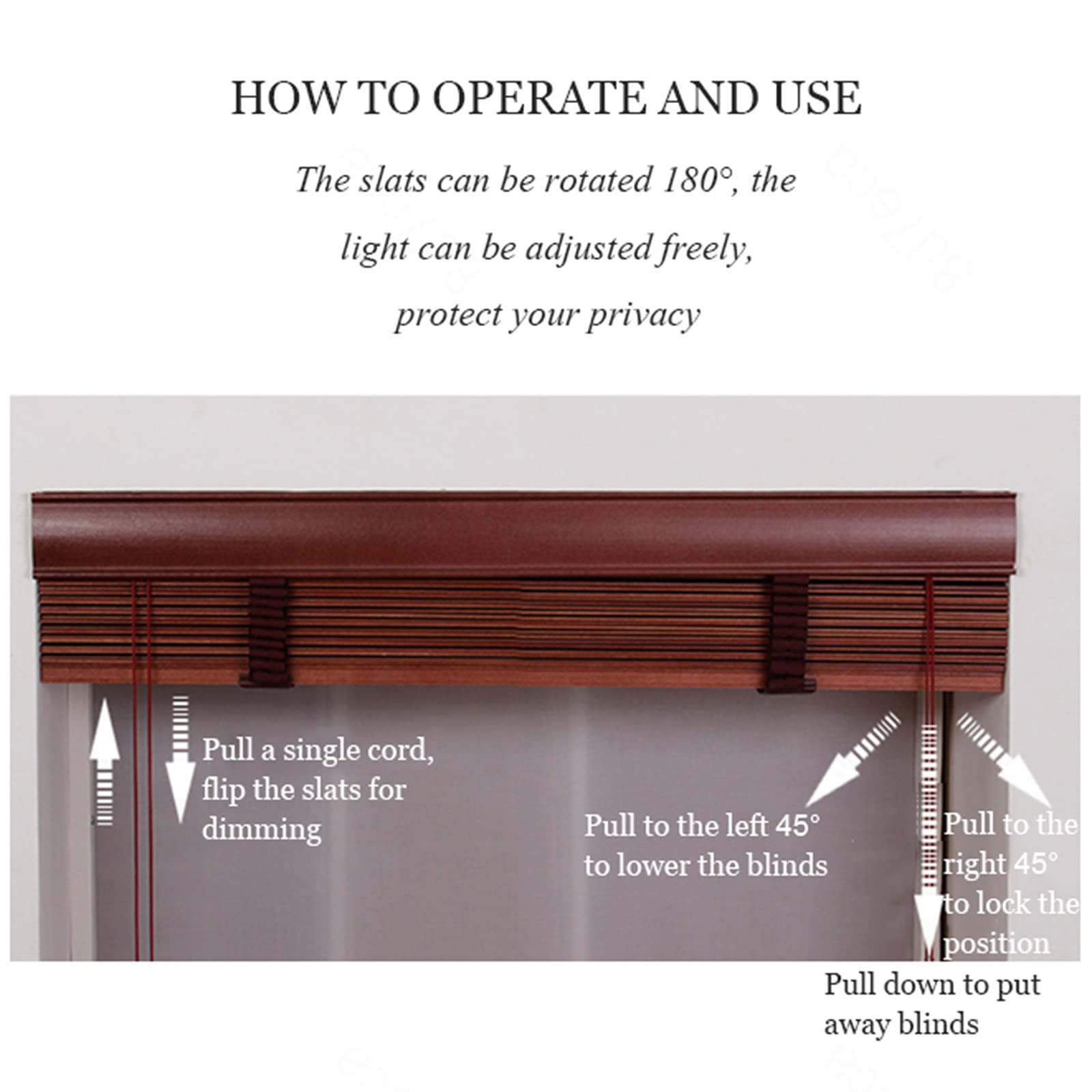 Weiße Holzjalousien, 50/60/80/90/110/120 cm Venezianische Jalousie, Lichtfilterung Rollos Für Fenster Und Türen, Horizontale Rollläden Holz Jalousette,WxH-60x100cm/23.5 * 39in