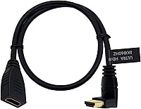 Vista 1 de Poyiccot Cable de extensión HDMI de 8 K, cable HDMI 2.1, ángulo de 90 grados hacia abajo, HDMI macho a hembra 8 K HDMI 2.1 Cable 48 Gbps de alta
