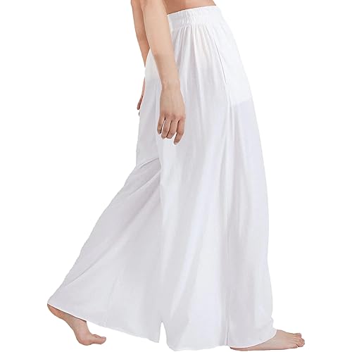 Lunya Organic Pima Wide Leg Yoga Pants for Women – Soft Cotton Lounge Pajama Trousers with Pull-On Waist – Multiple Colors