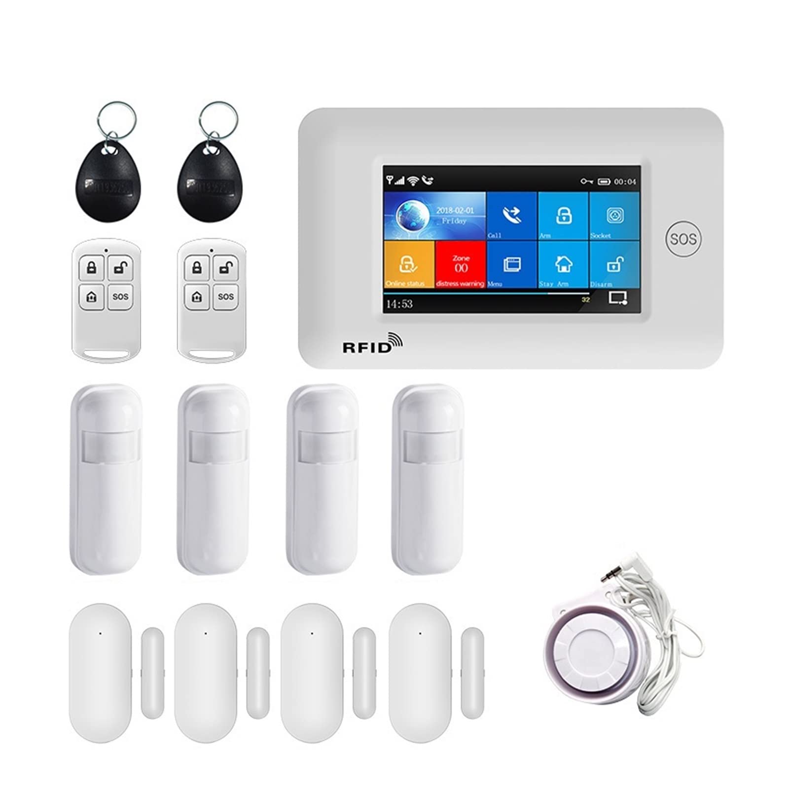 CUDTAPI TUYA Smart Security Alarms For Home Wireless Alarm APP Remote Control Compatible(M)
