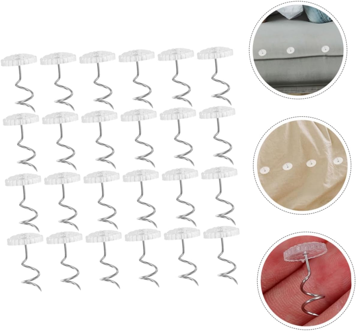 Hemobllo 50pcs Transparent Spiral Sofa Tacks Decorative Upholstery Pins for Furniture Slipcovers and Bedskirts Lightweight Non Slip Fixing Nails for DIY Home Upholstery and Bed Sheet