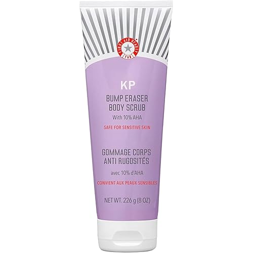 First Aid Beauty KP Bump Eraser Body Scrub with 10% AHA, Keratosis Pilaris Skin Exfoliator with Glycolic and Lactic acids, Helps Reduce Chicken Bumps, Safe for Sensitive Skin, 8 oz