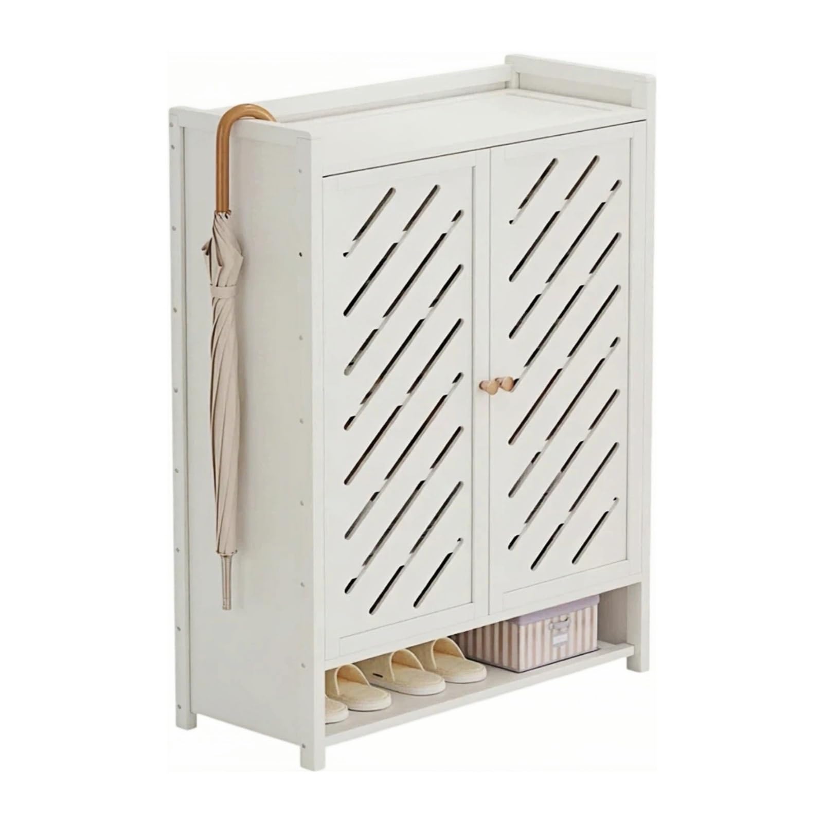 Cenz-888 Shoe Rack Free Standing Household Entryway Shoe Cabinet Indoor Shoe Rack Corridor Small Narrow Entryway Shoe Shelf(White,Small)