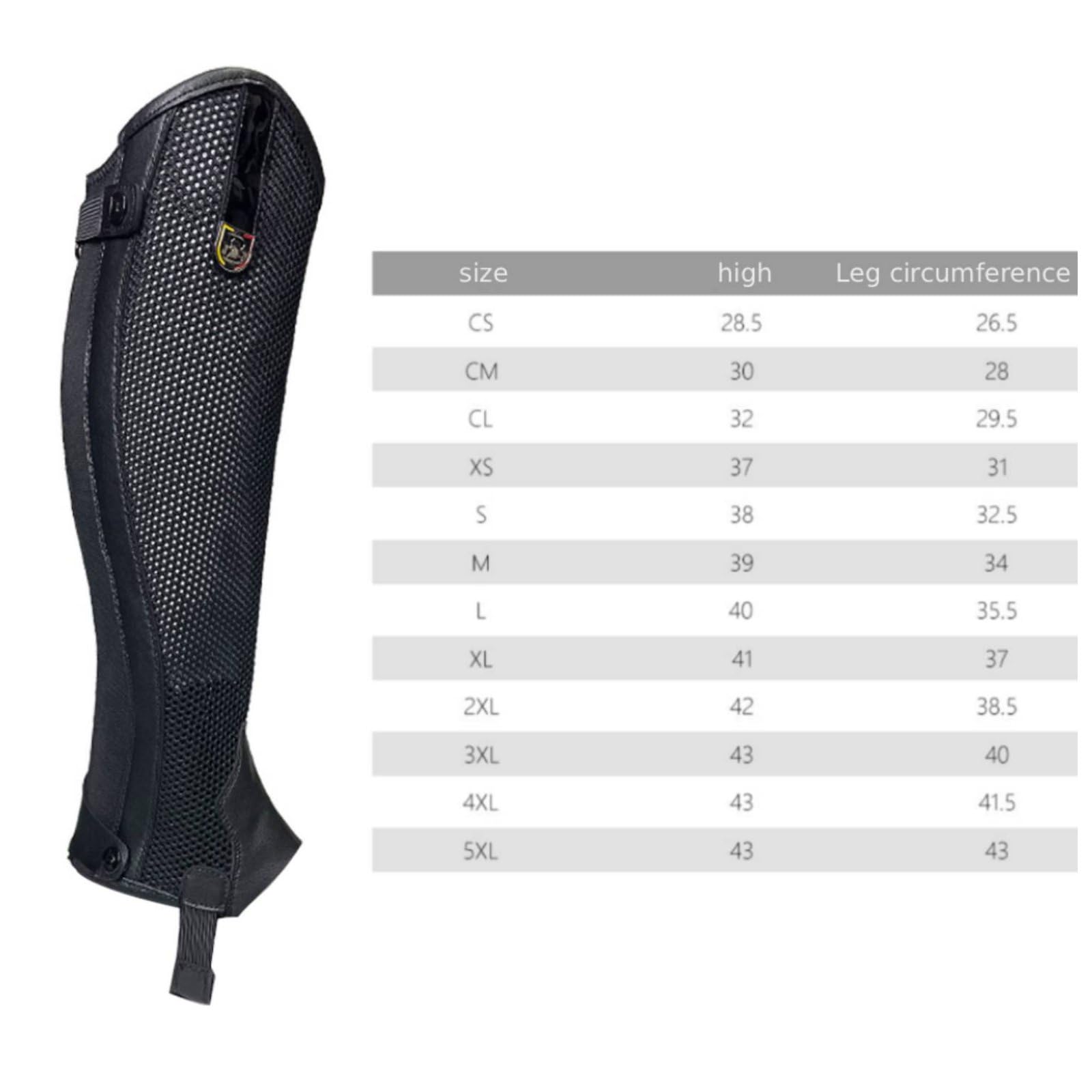 Gralara Ghette Equestri Protettive Gamba Cavallo Ghette Cavalcata Parastinchi Cavaliere con Chiusure Regolabili Aderenza Sicura Struttura Resistente E , Nero , CL-Circonferenza Coscia 29.5CM