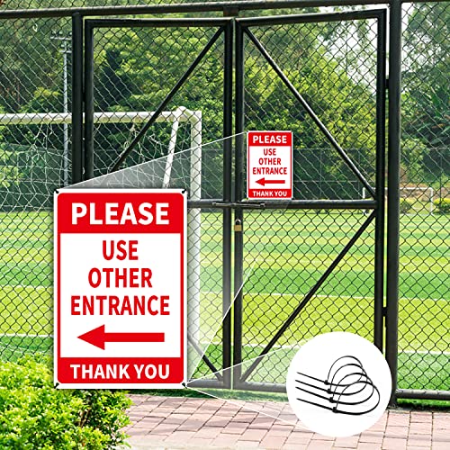 Please Use Other Entrance Sign Aluminum 12x8 Inch Left Arrow Metal Waterproof for Enter Outdoor Business Office 2 Pack Red - Image 3