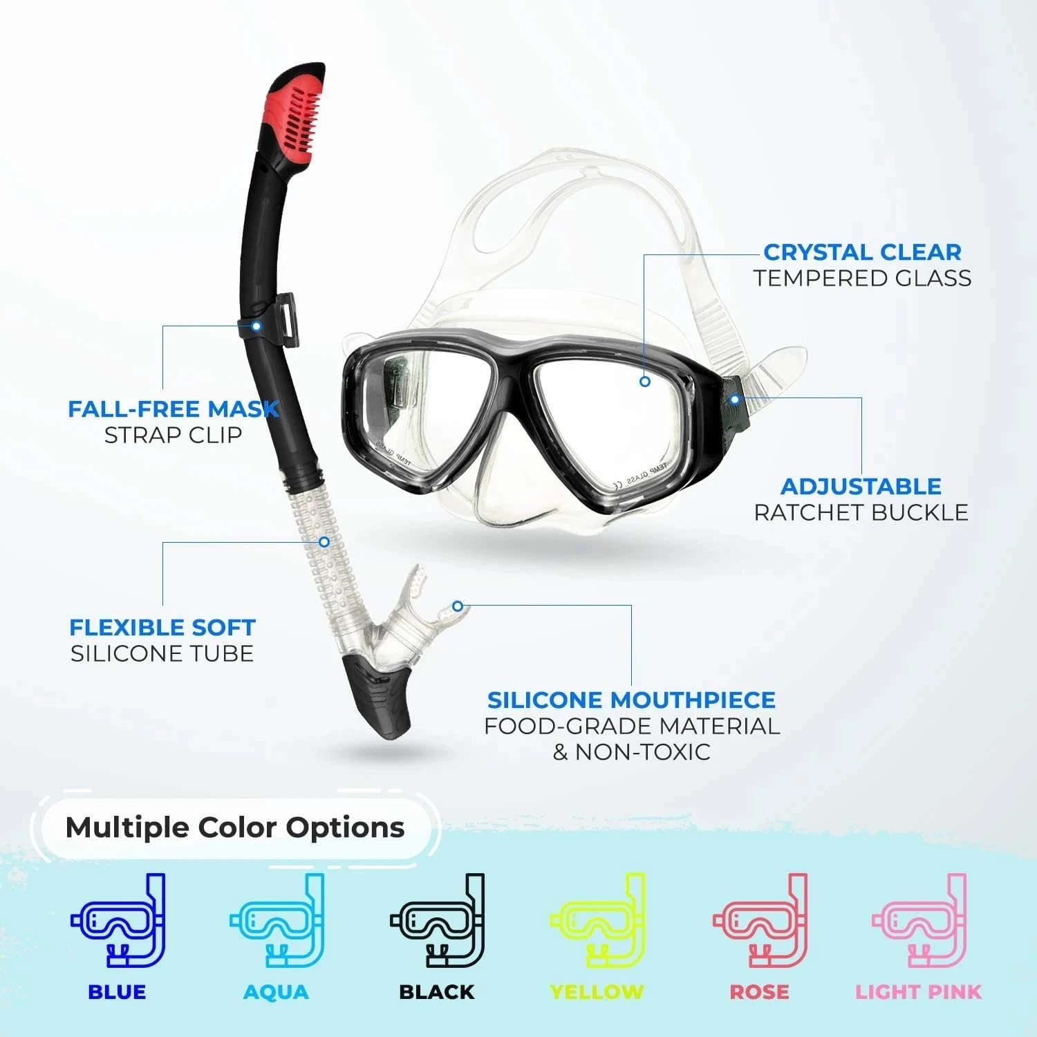 Maski do nurkowania Full Face Mask Zestaw do nurkowania z lustrzanym obiektywem, zestaw do nurkowania z rurką, gogle przeciwmgielne, okulary, wyposażenie