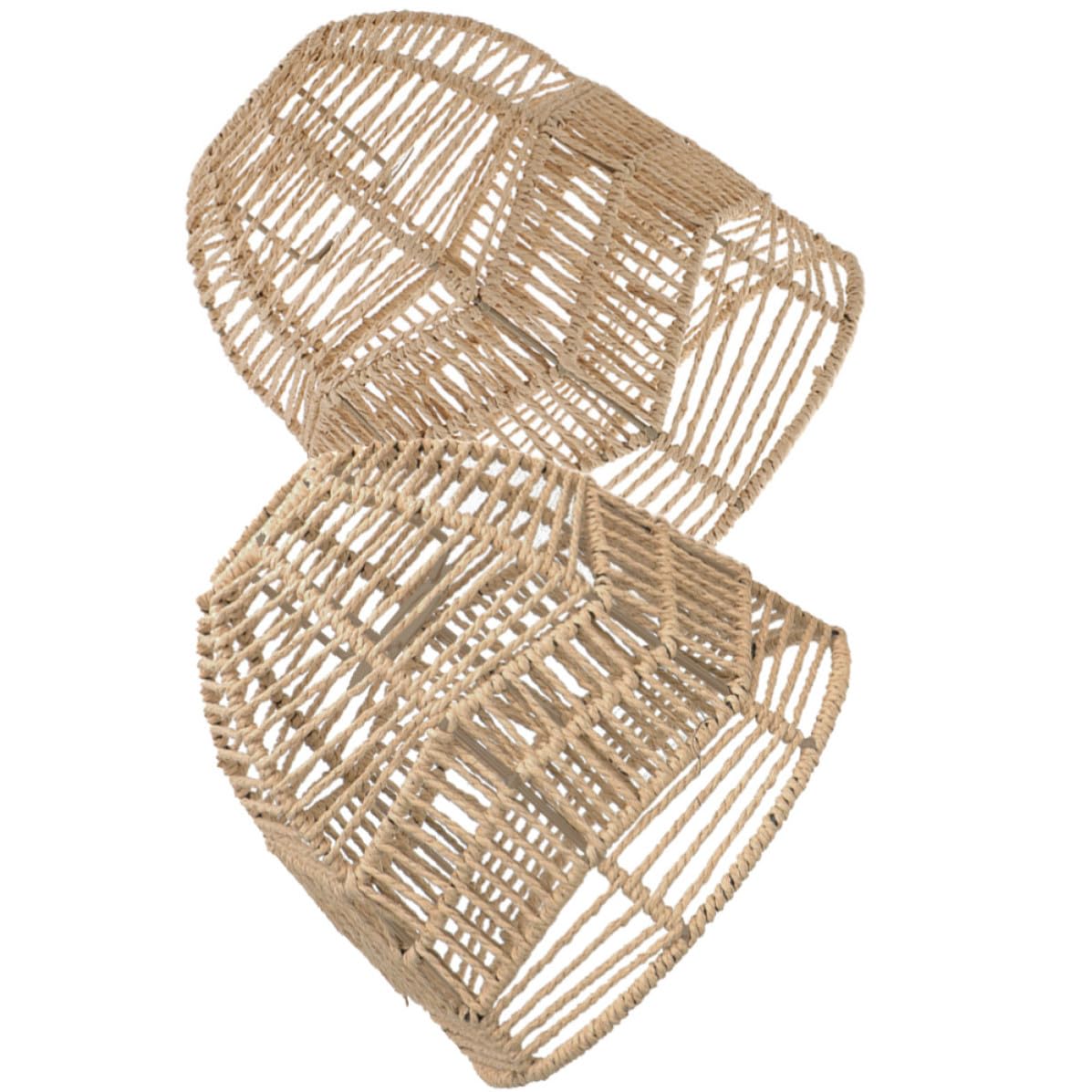 Paralume Intrecciato in Carta 2 Pezzi, Stile Semplice | Luce Decorativa Diffusa, Copertura Creativa per Soffitto, Metallo e Carta, Facile da Usare