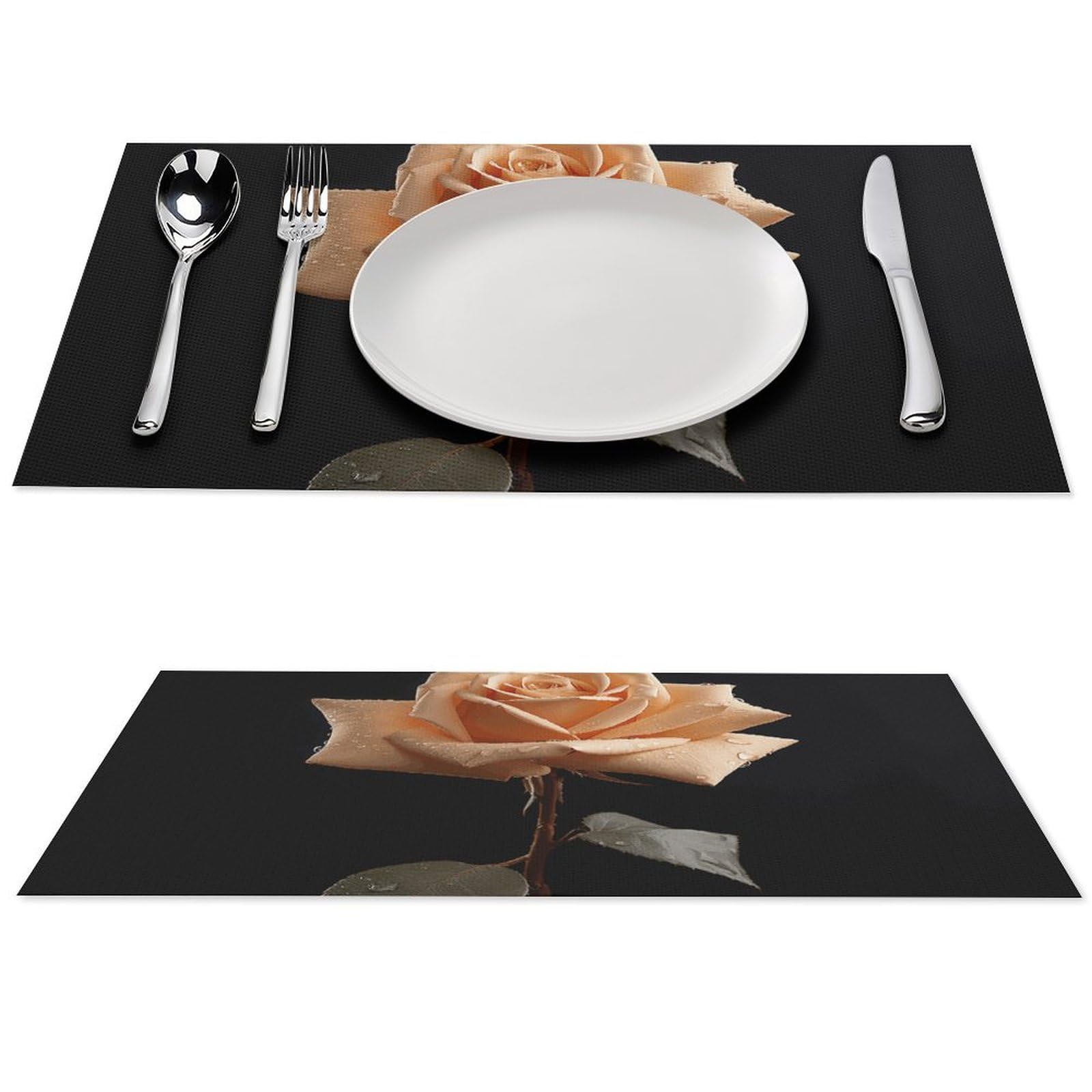 Set de table facile à nettoyer rose foncé en vinyle lot de 4 contre les taches