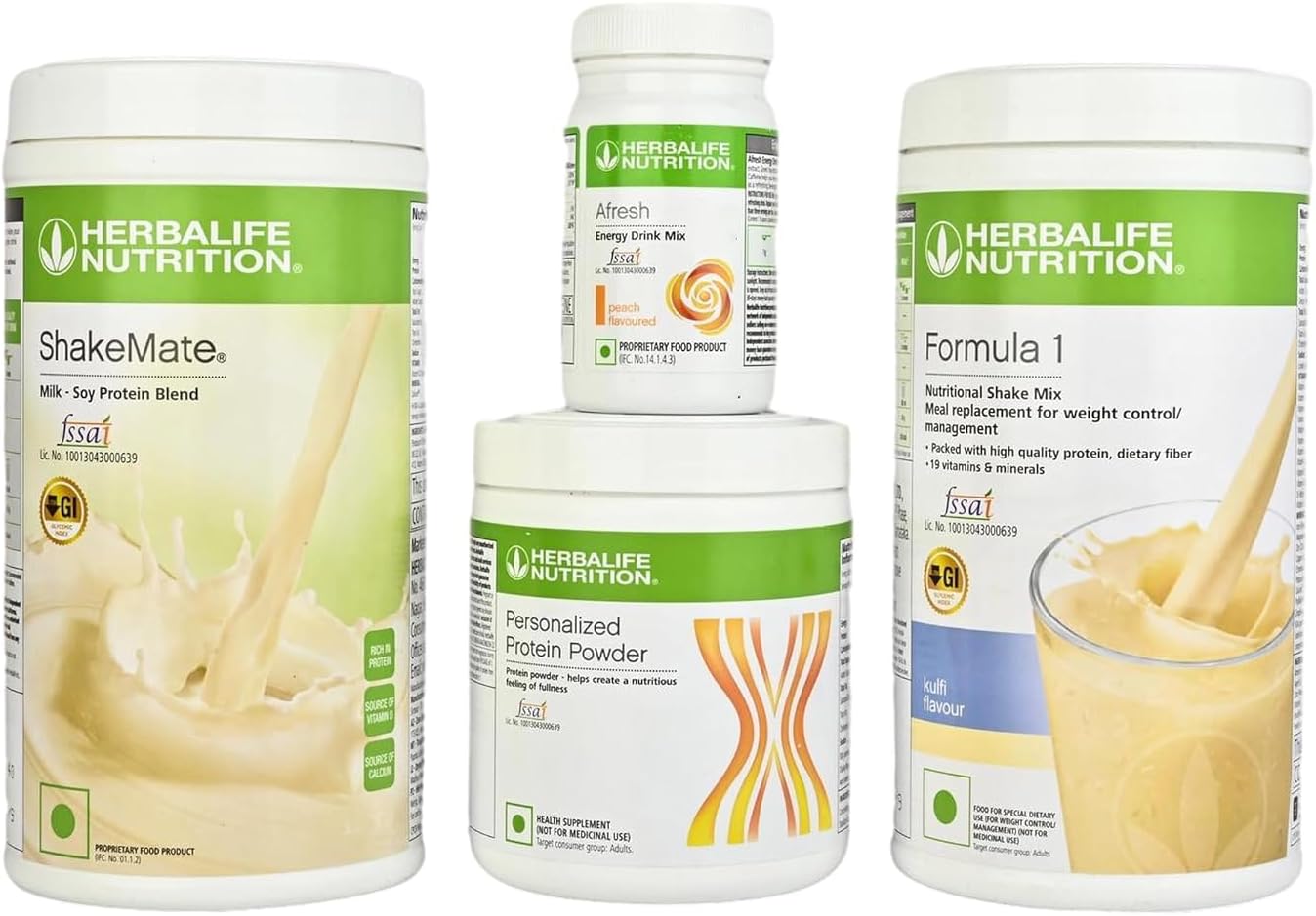 HERBALIFE WEIGHT LOSS SUPER COMBO OF FORMULA 1 NUTRITIONAL ORANGE CREAM SHAKE MIX + PPP 200 + SHAKEMATE + AFRESH LEMON Combo (4 PCS)