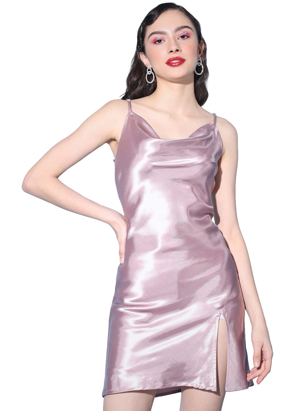 AaynaRose Gold Spaghetti Dress