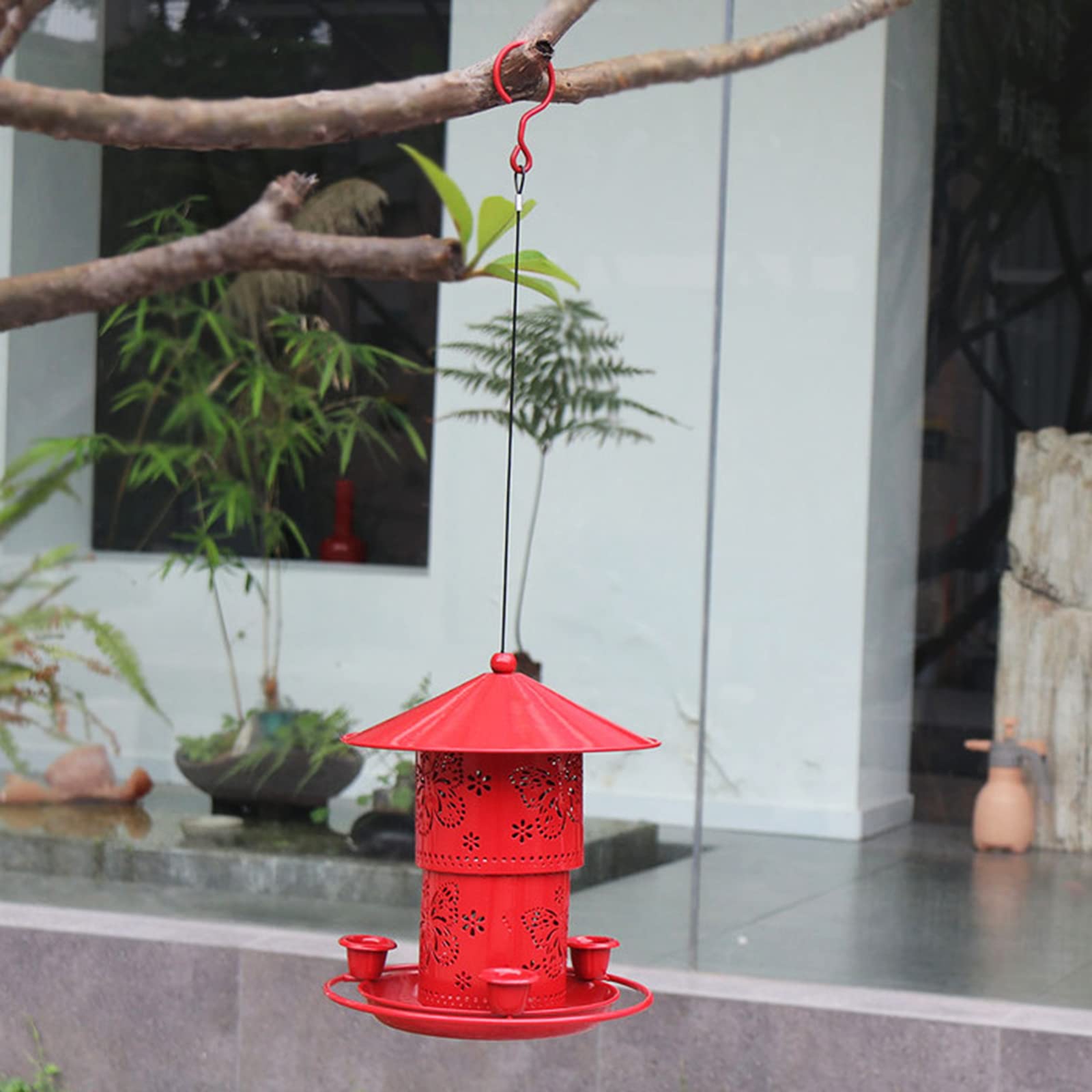 Mangiatoia per colibrì Alimentatore per colibrì per piccoli uccelli selvatici Facile da pulire Fornitura d'acqua sospesa per giardino giardino all'aperto Appeso Uccello Acqua