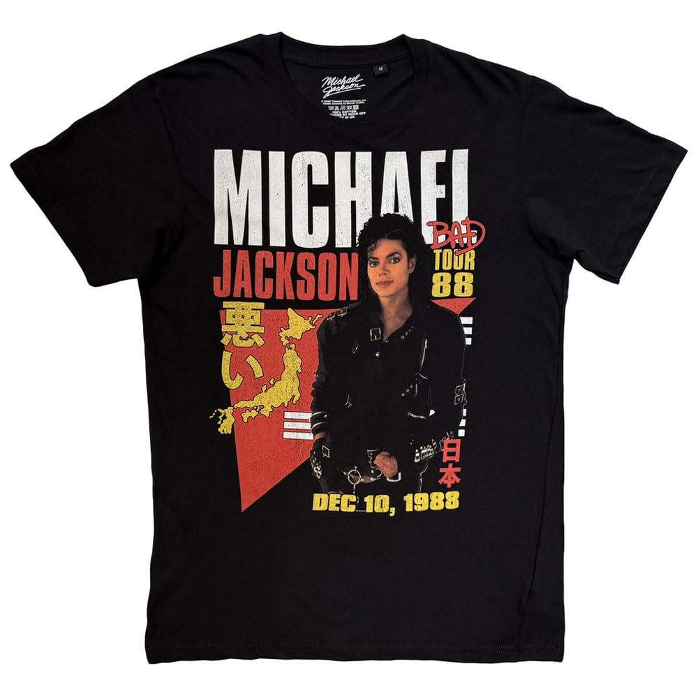 Rock Off officially licensed products Michael Jackson Bad Tour 88 Tokyo T Shirt XXL Black